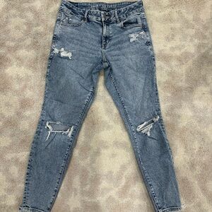 American Eagle Outfitters Ripped Skinny Jeans - Blue